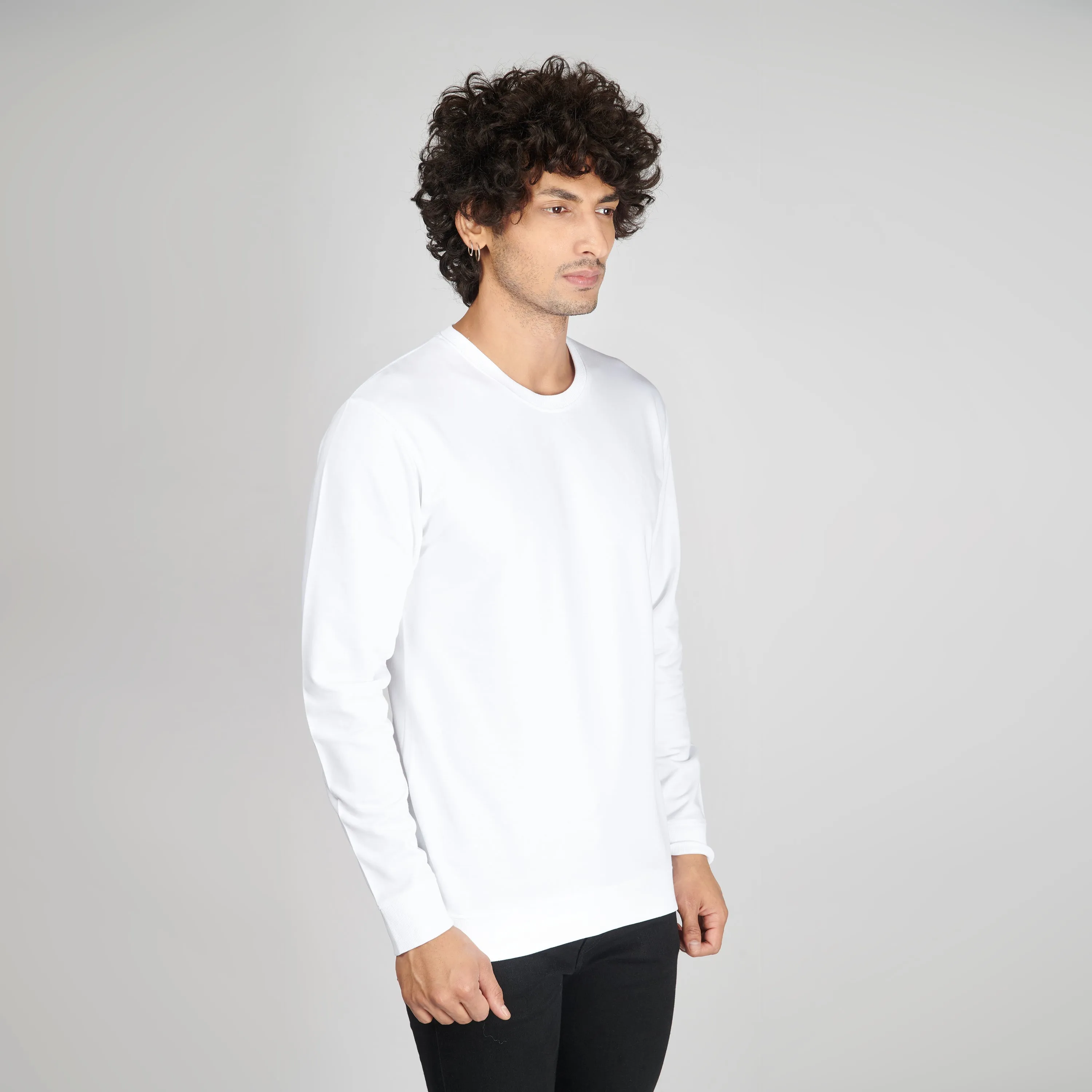 Milky White Crew Neck Sweatshirt