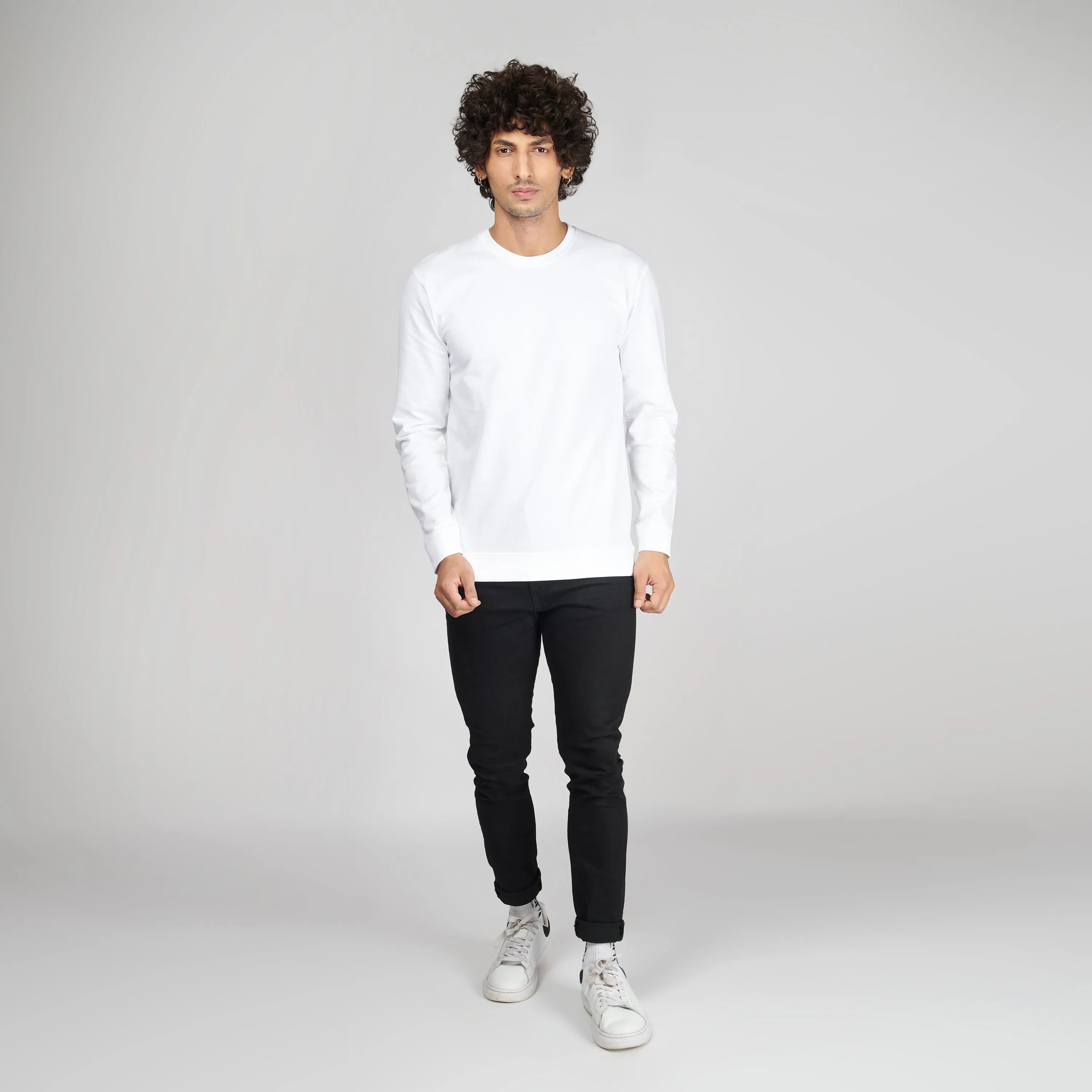 Milky White Crew Neck Sweatshirt