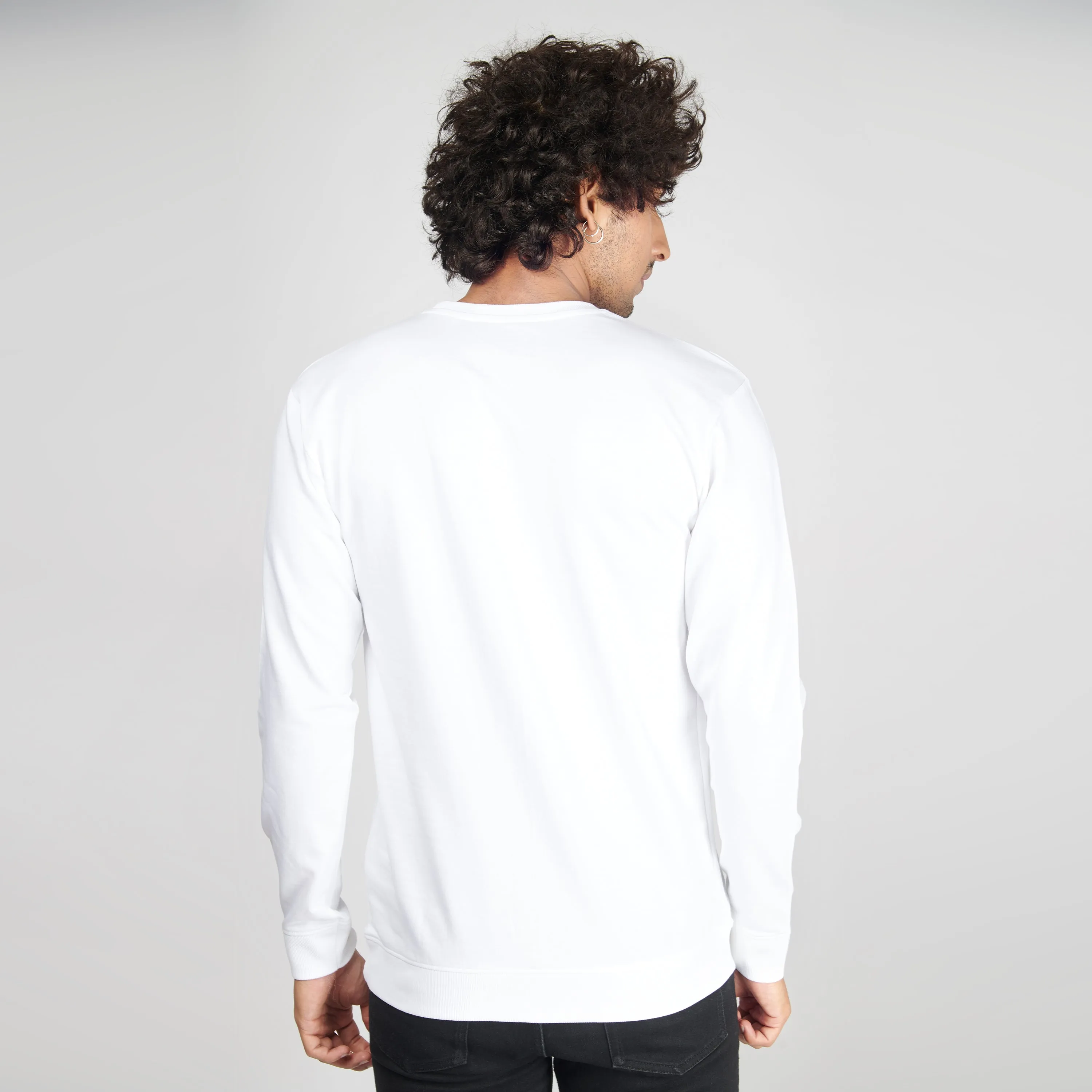 Milky White Crew Neck Sweatshirt