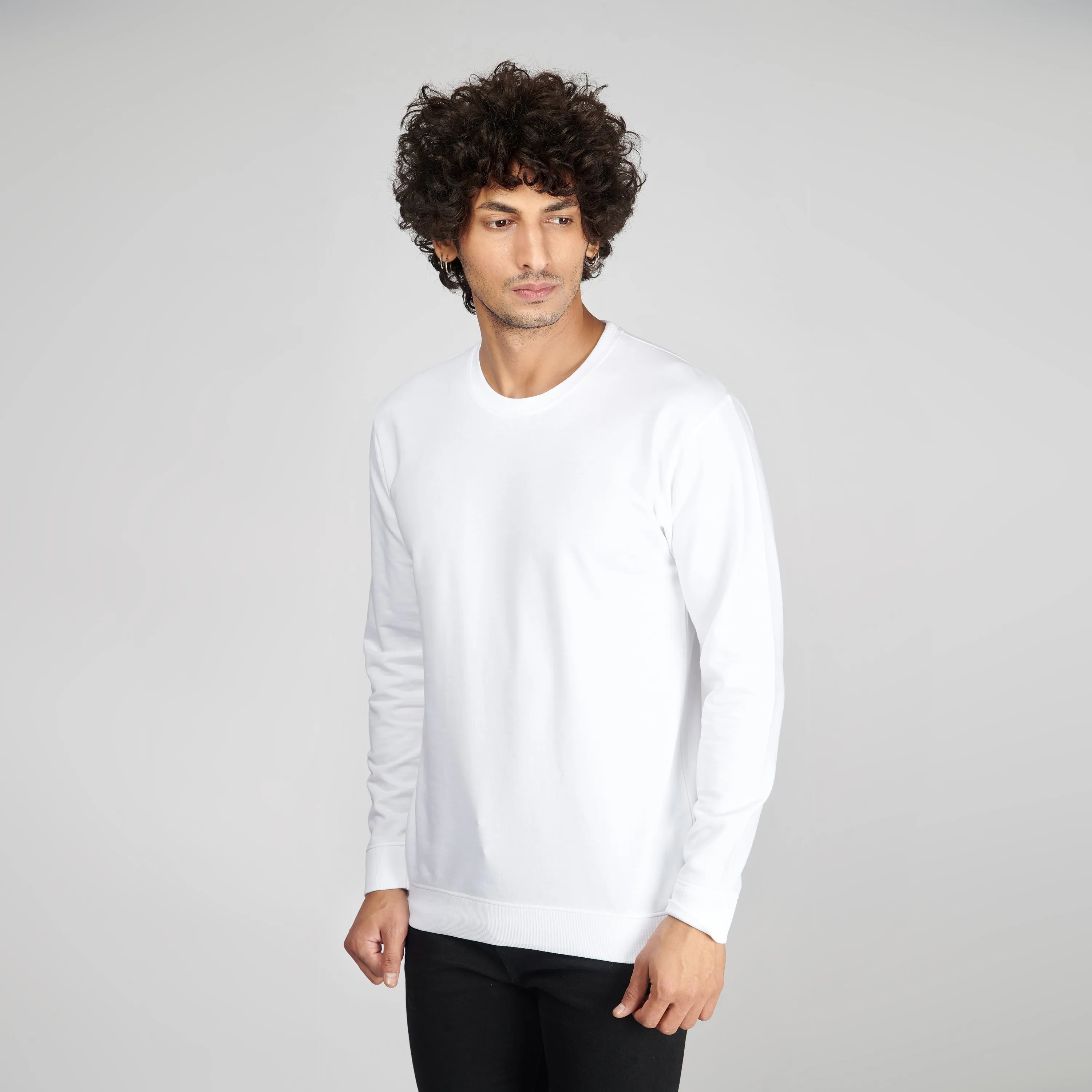 Milky White Crew Neck Sweatshirt