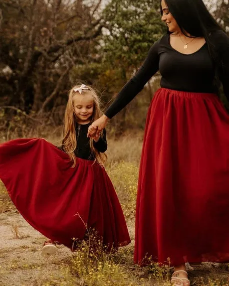 Mommy and Me Aurora Maxi Skirt - Wine