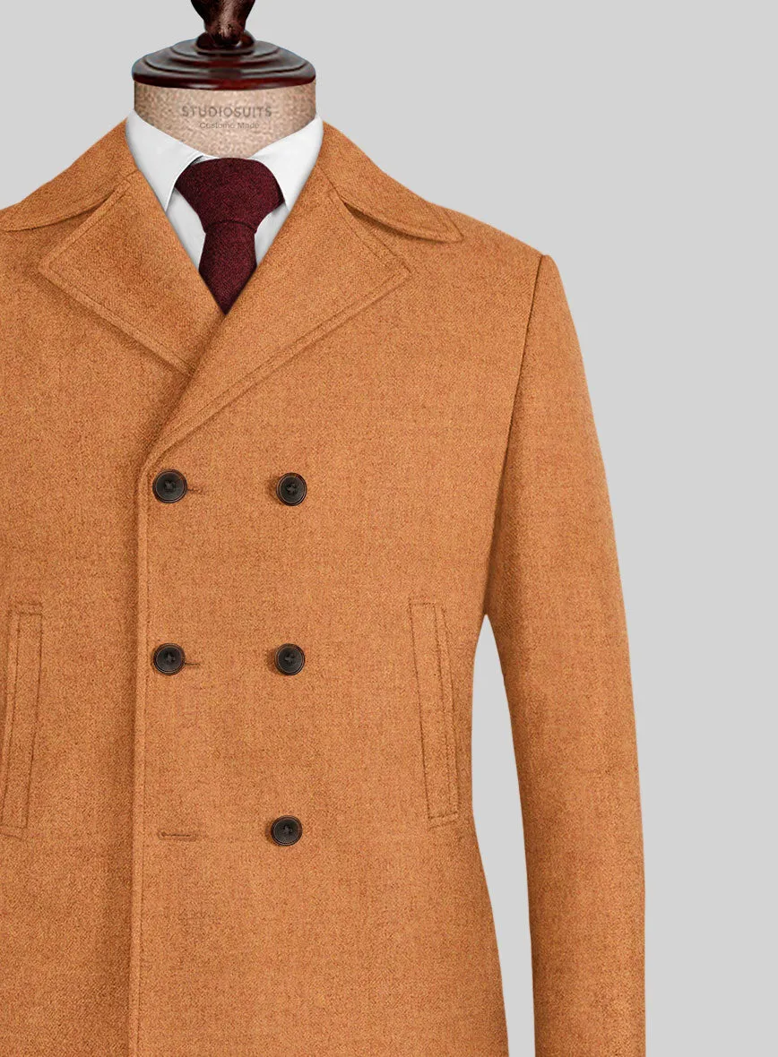 Naples Cocktail Orange Tweed Pea Coat