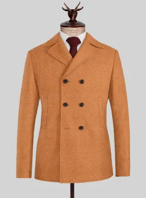 Naples Cocktail Orange Tweed Pea Coat