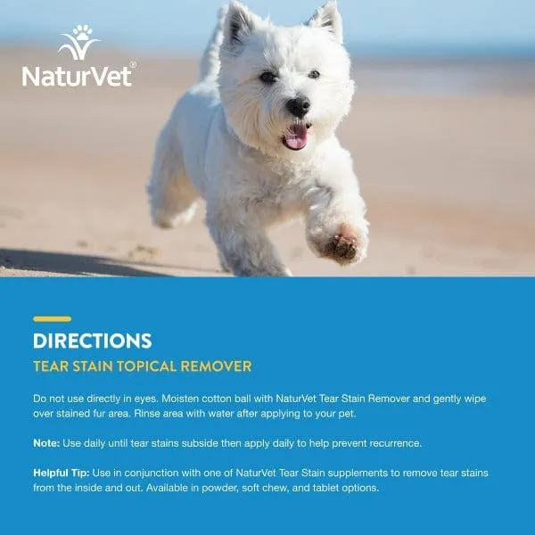 NaturVet Topical Tear Stain Remover with Aloe For Dogs & Cats