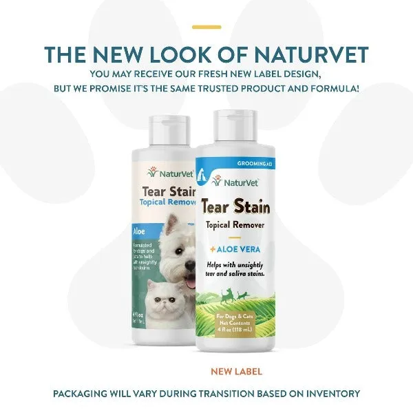 NaturVet Topical Tear Stain Remover with Aloe For Dogs & Cats