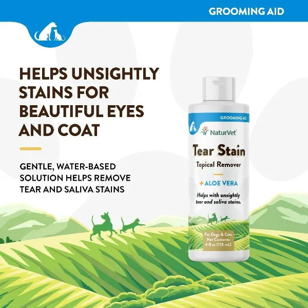 NaturVet Topical Tear Stain Remover with Aloe For Dogs & Cats