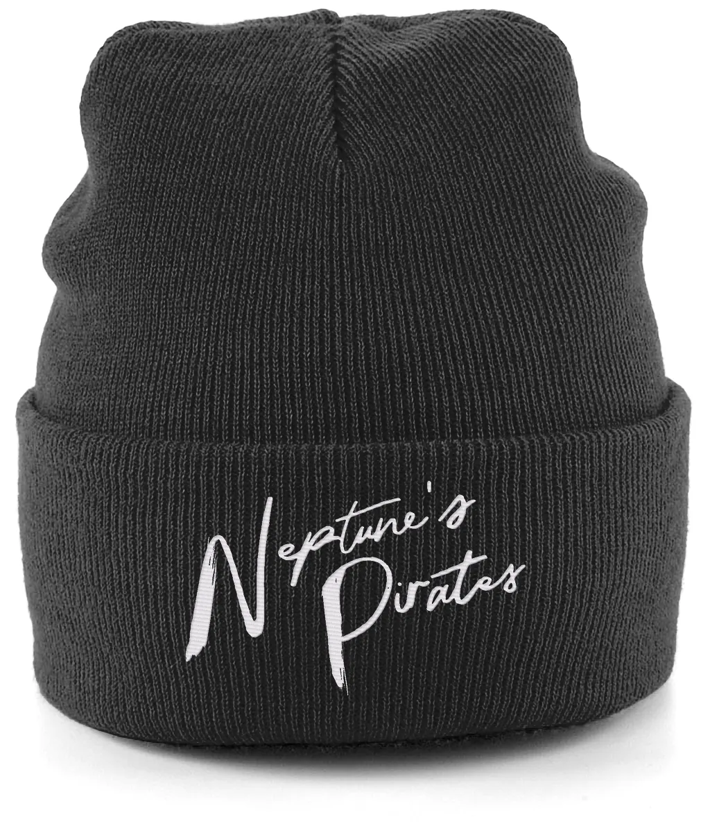 Neptune's Pirates Text Embroidered Beanie