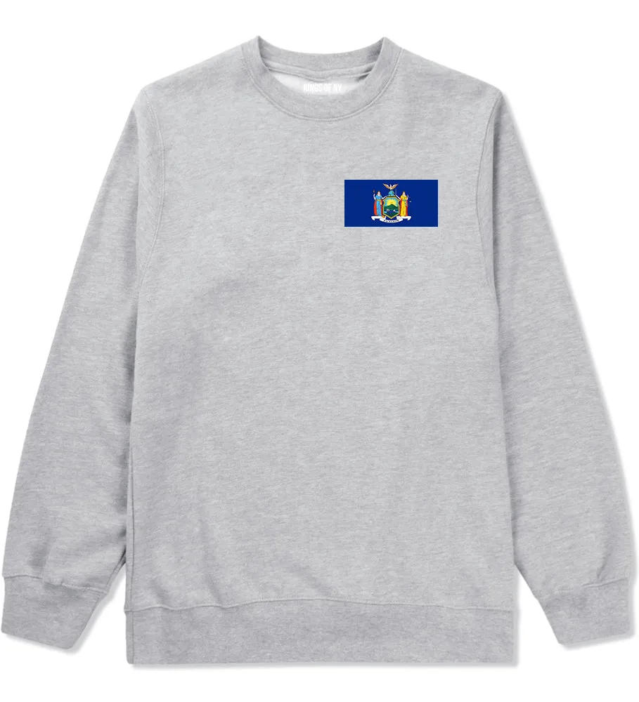 New York State Flag NY Chest Mens Crewneck Sweatshirt