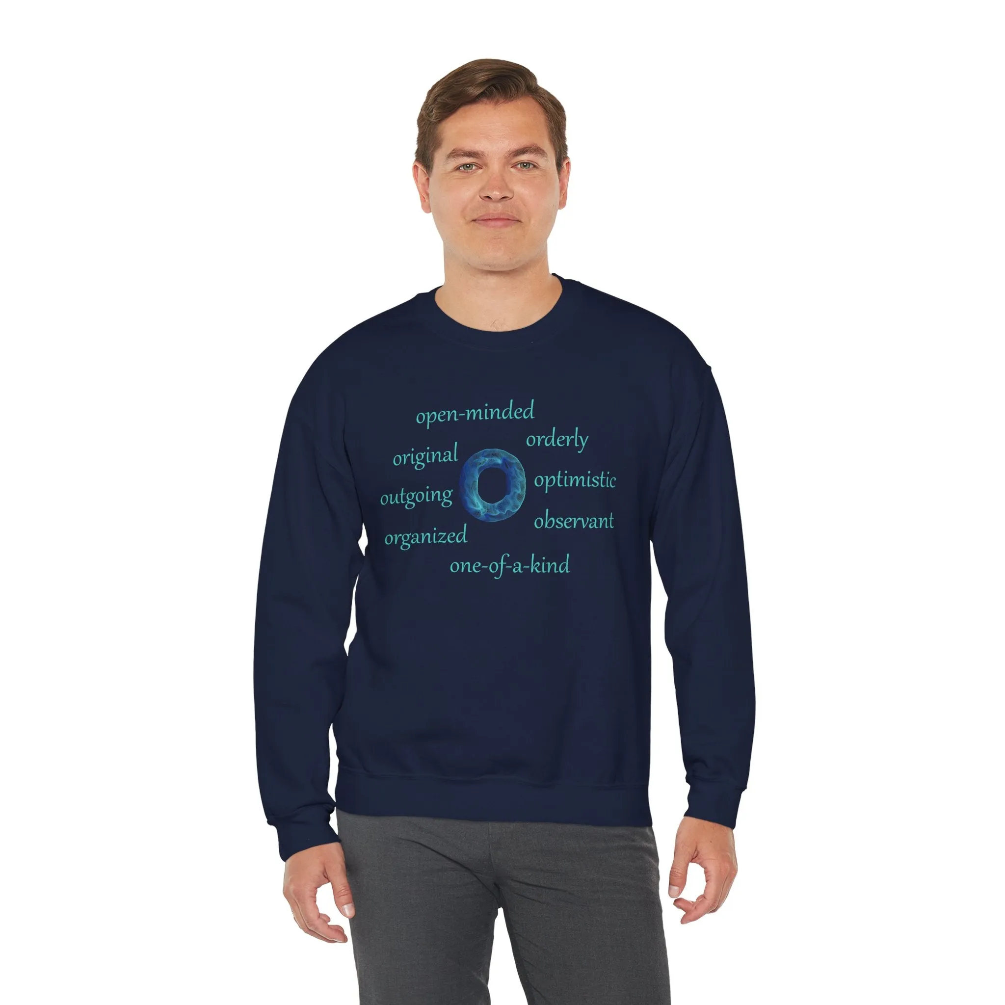 O Alphabet Sweatshirt, Alphabet Initial "O", Motivational, Mental Health, Optimistic Unisex Heavy Blend™ Crewneck Sweatshirt, Self-affirming Sweatshirt