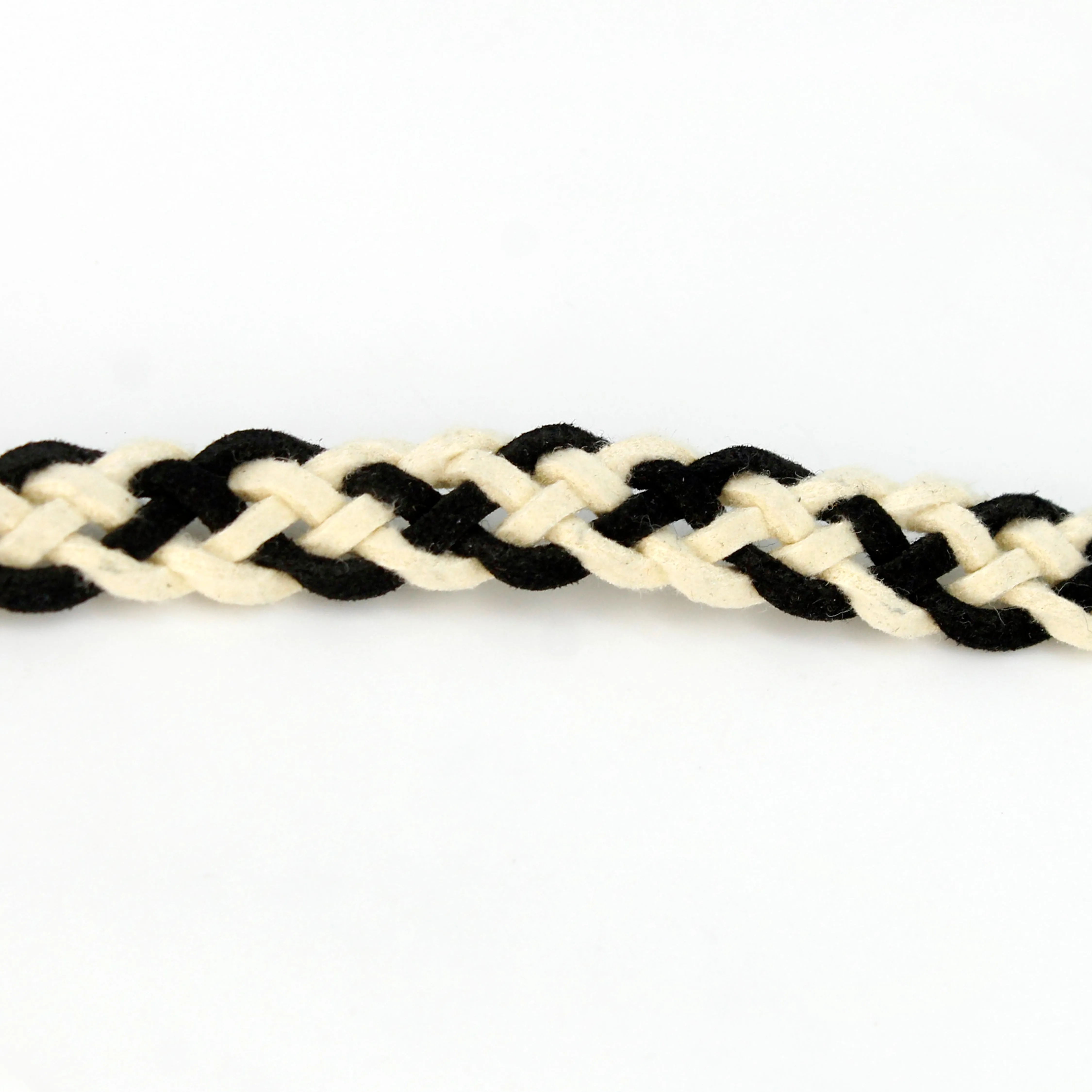 Off-white and black Braided Tassel Cord belt