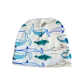 Organic Cotton Beanie Hat / Whales