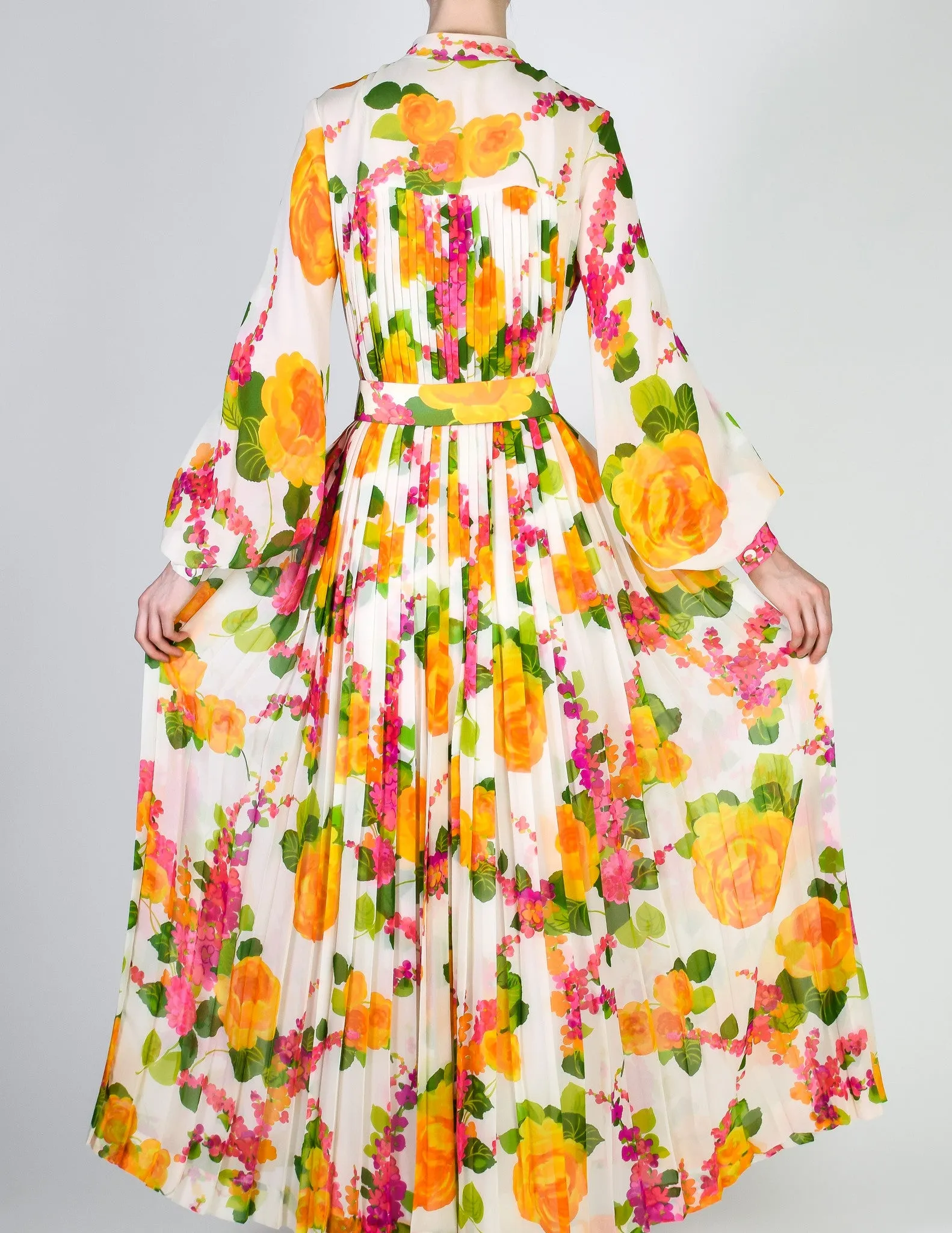 Oscar de la Renta Vintage Floral Chiffon Dress