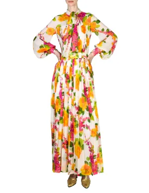 Oscar de la Renta Vintage Floral Chiffon Dress