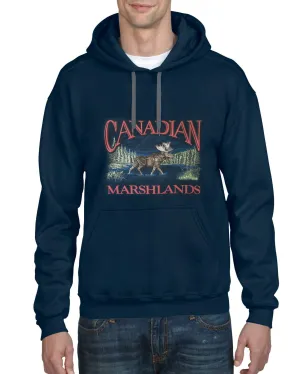 P601H NVY - RETRO CANADIAN HOODIE, MOOSE