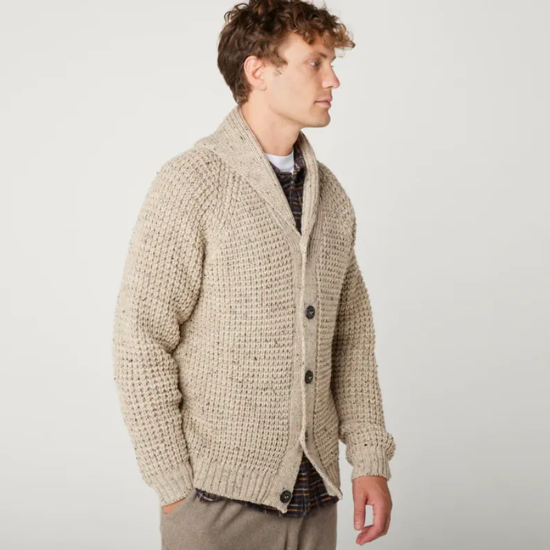 Peregrine Waffle Shawl Cardigan Made in England WC5686