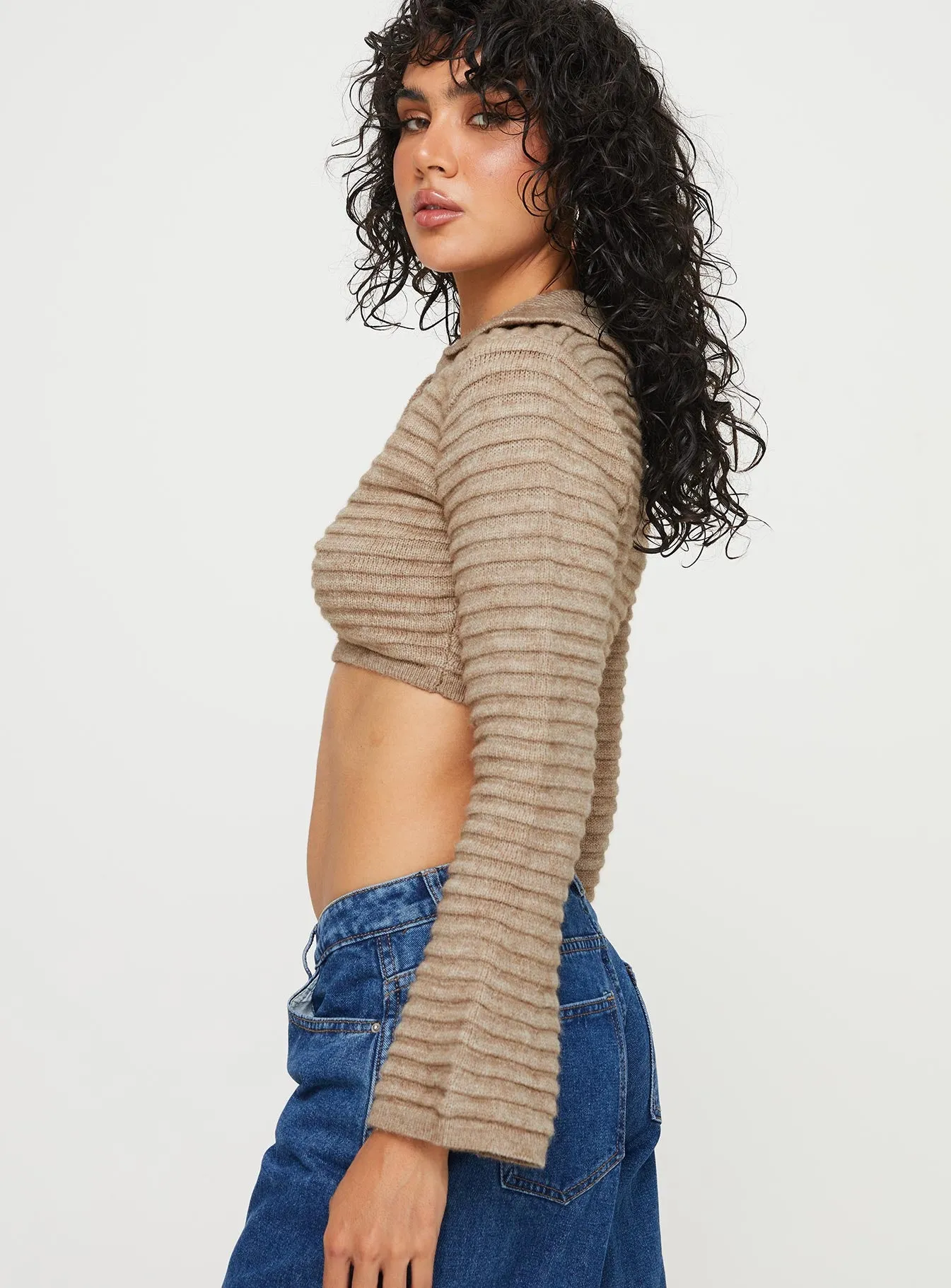 Peretti Rib Knit Sweater Mocha