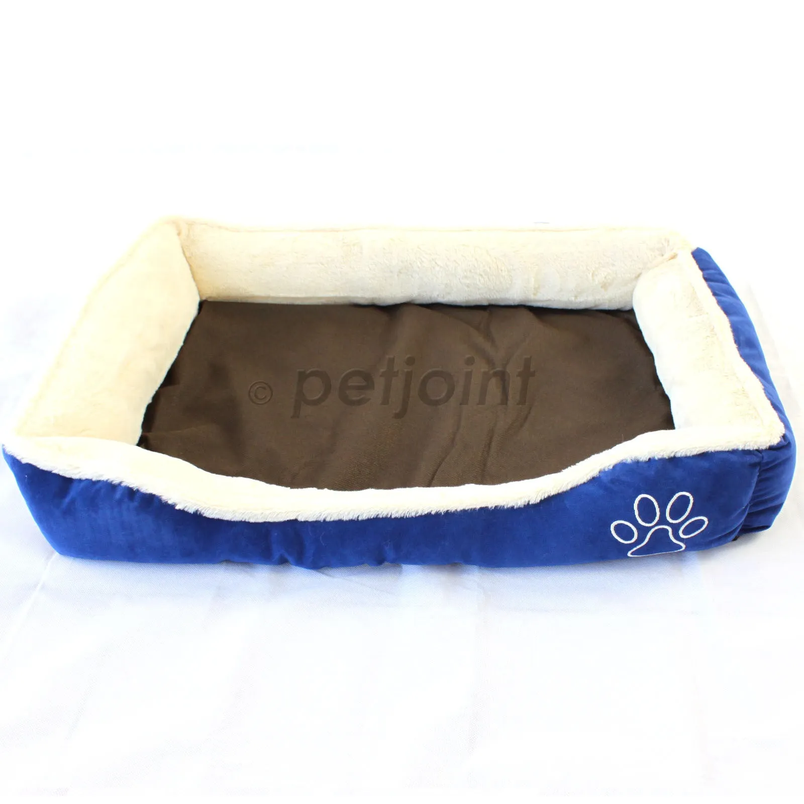 Pet Dog Cat Bed Home - Soft Cushion Mat - Faux Suede Fleece - Blue