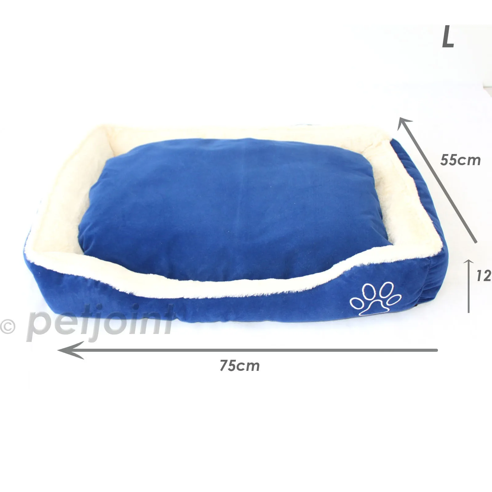 Pet Dog Cat Bed Home - Soft Cushion Mat - Faux Suede Fleece - Blue