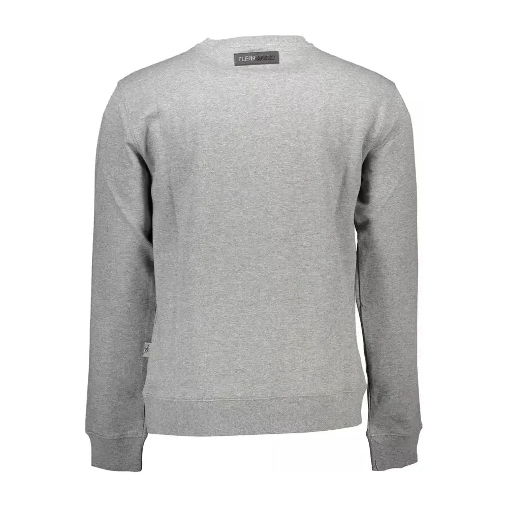 Plein Sport Gray Cotton Men Sweater