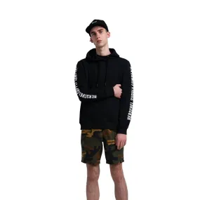 Pullover Hoodie Sleeve Print Black/White