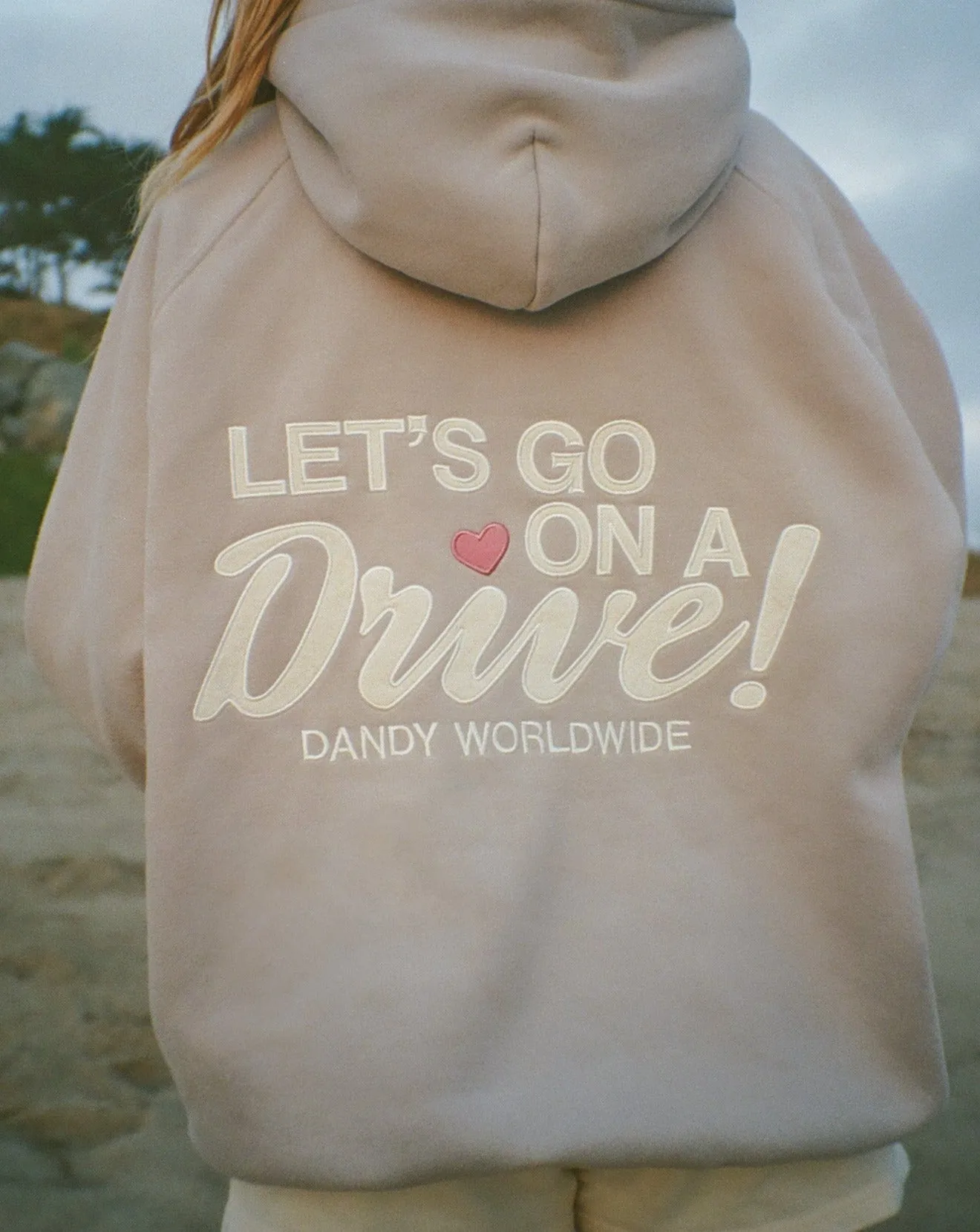 "Let's Go on a Drive" Oversized Lux Hoodie in Light Gray