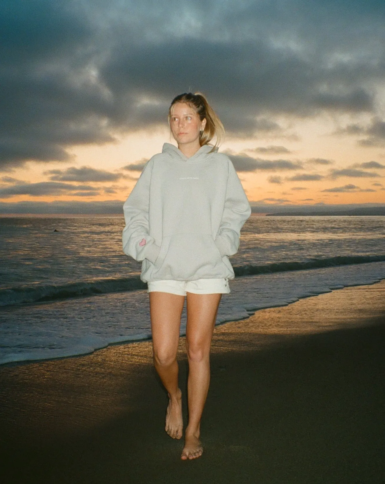 "Let's Go on a Drive" Oversized Lux Hoodie in Light Gray