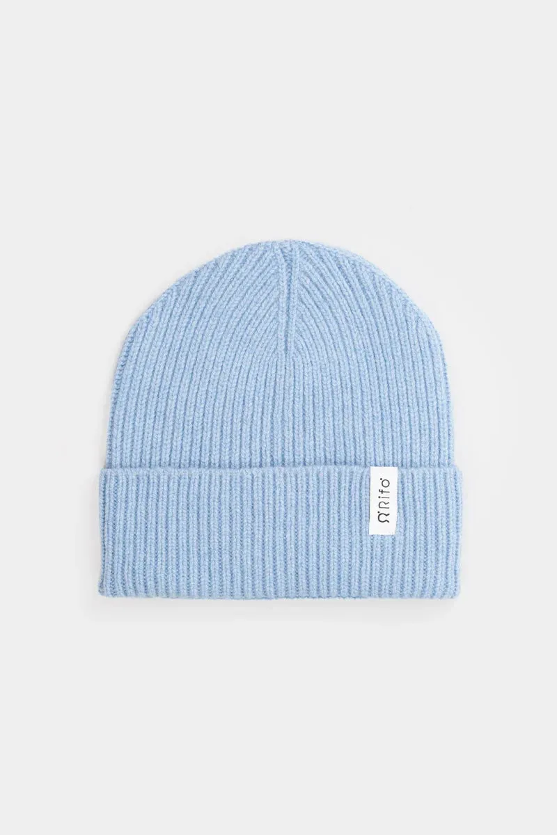 Recycled Cashmere Beanie Marcello - Dusty Blue