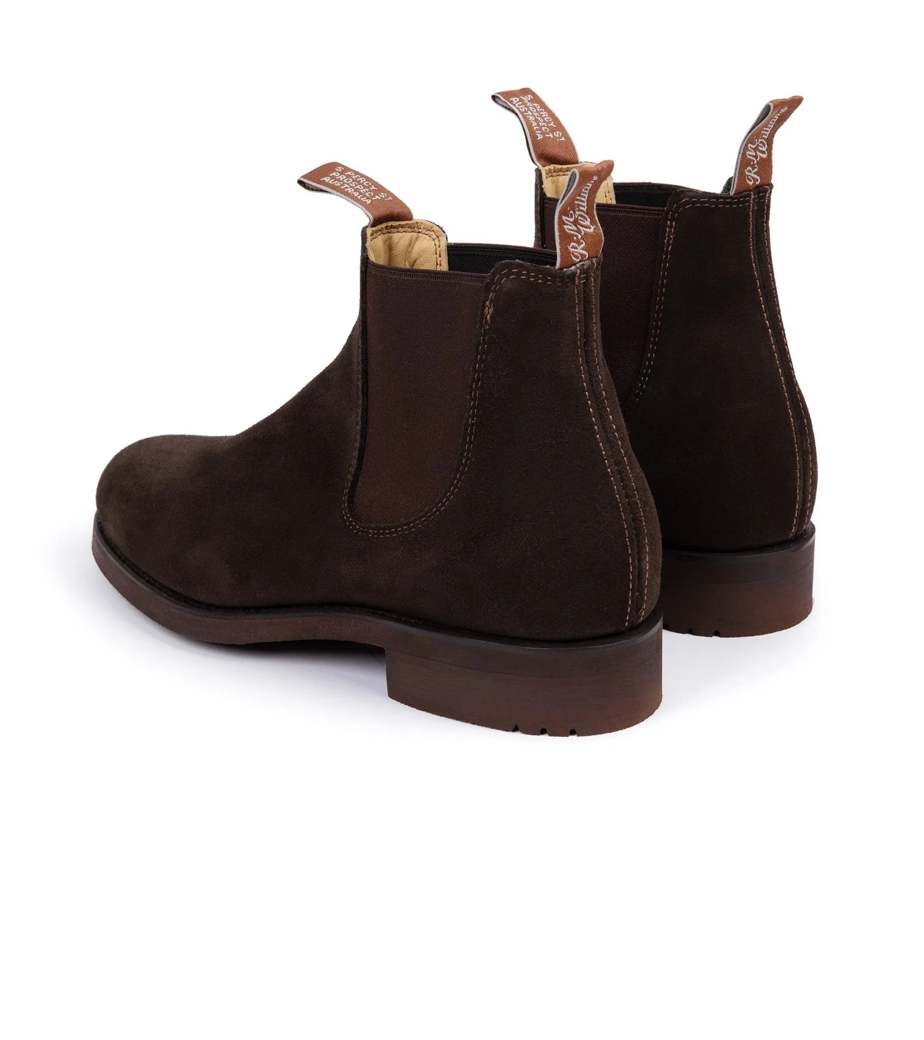 R.M. Williams Gardener Suede Boot: Chocolate