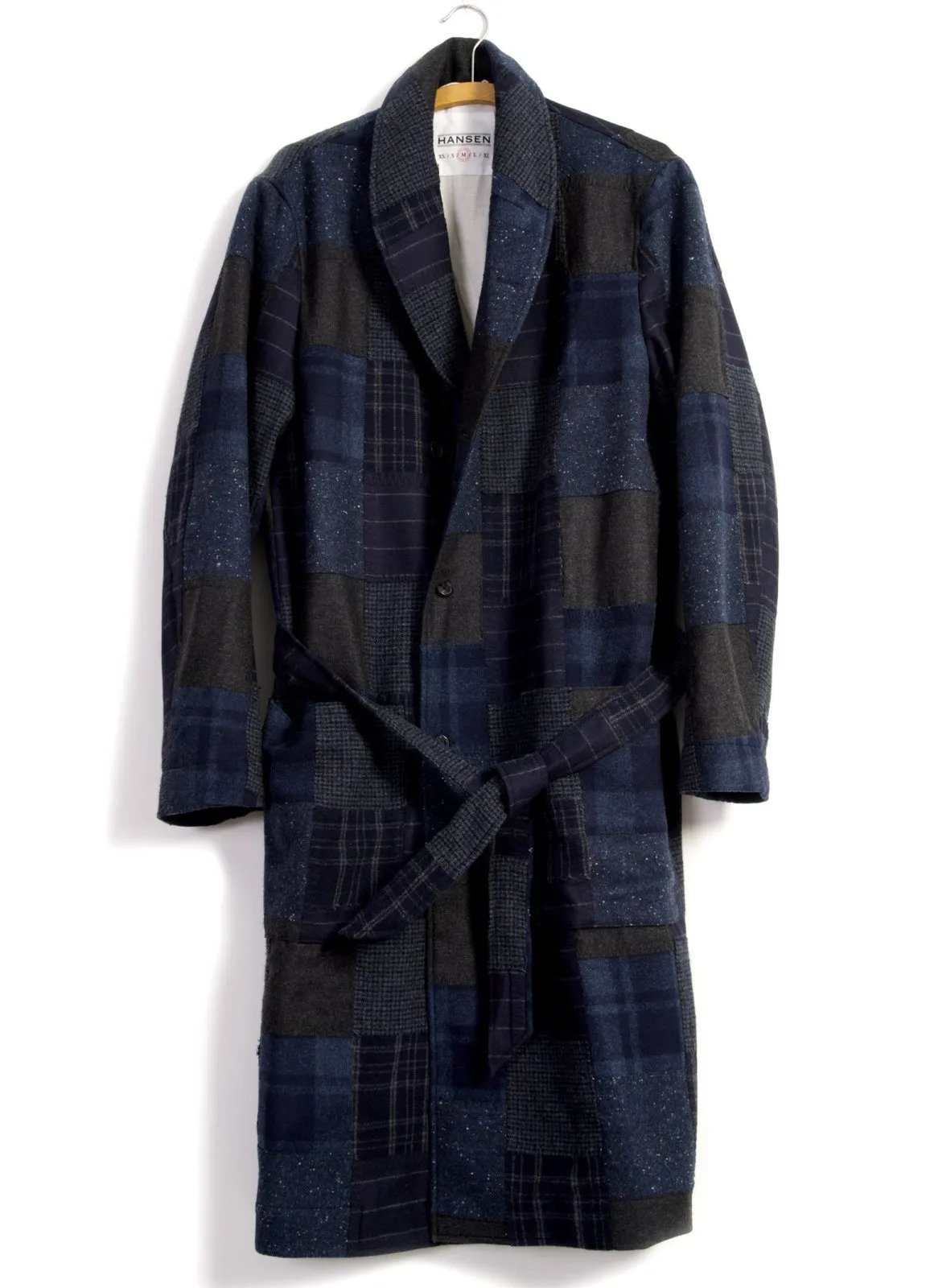 ROB | Long Shawl Collar Coat | Patchwork