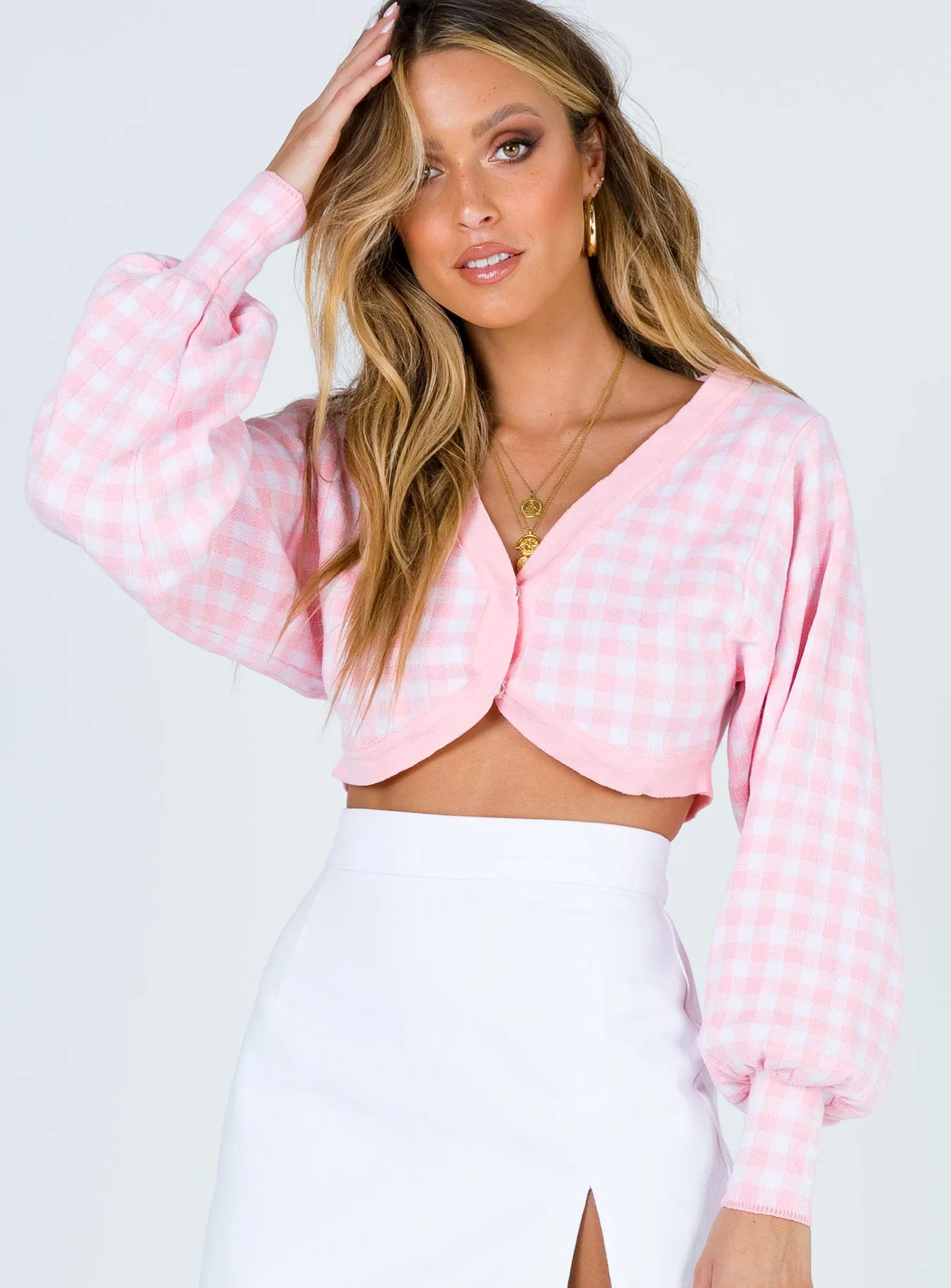 Rosalie Cropped Cardigan Pink