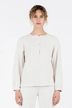 Sherpa Cropped Henley, Stone