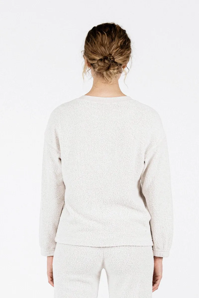 Sherpa Cropped Henley, Stone