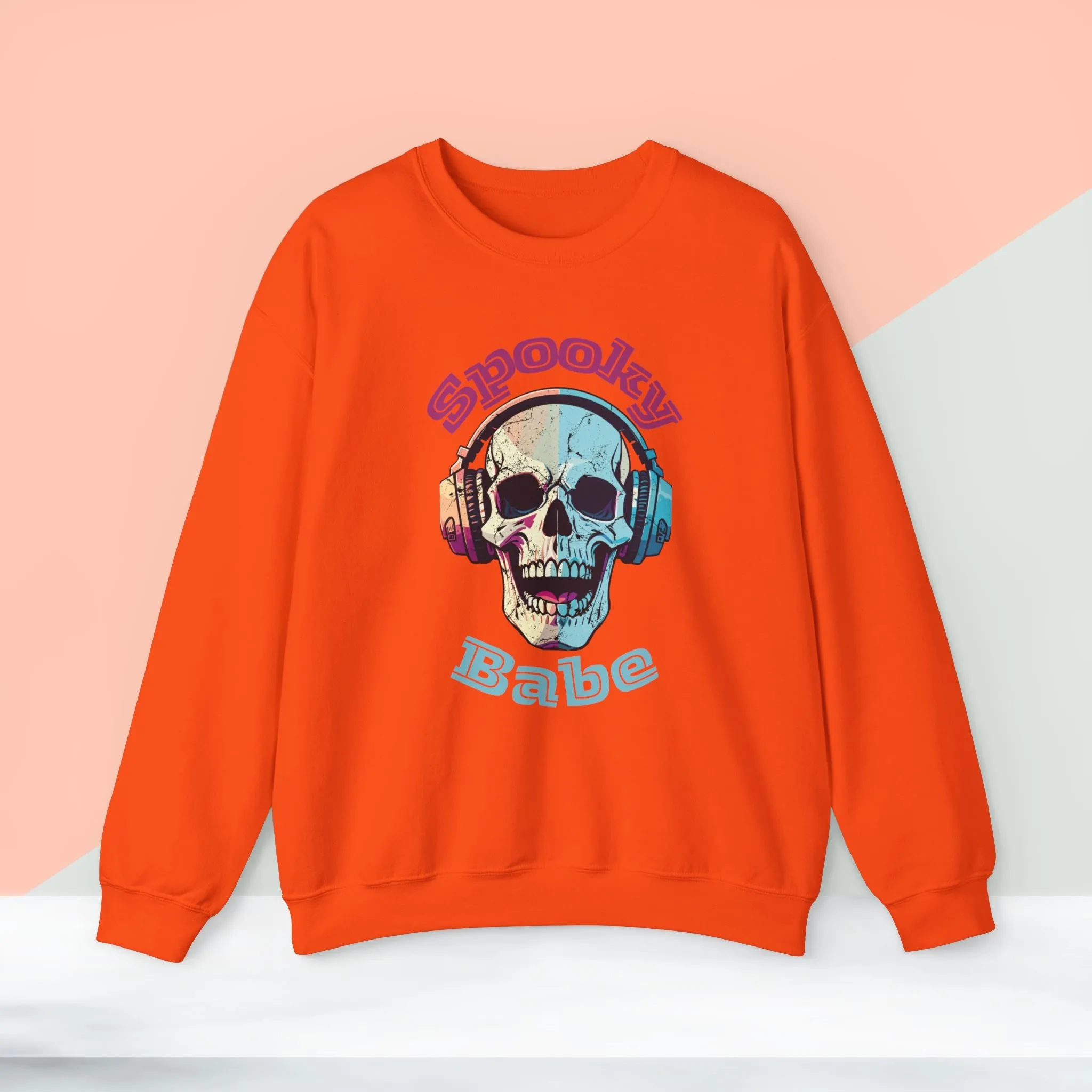 Spooky Babe Halloween Sweatshirt, Happy Halloween Sweatshirt - Unisex Heavy Blend Crewneck, Halloween Sweatshirt, Cute Spooky Ghost sweatshirt.