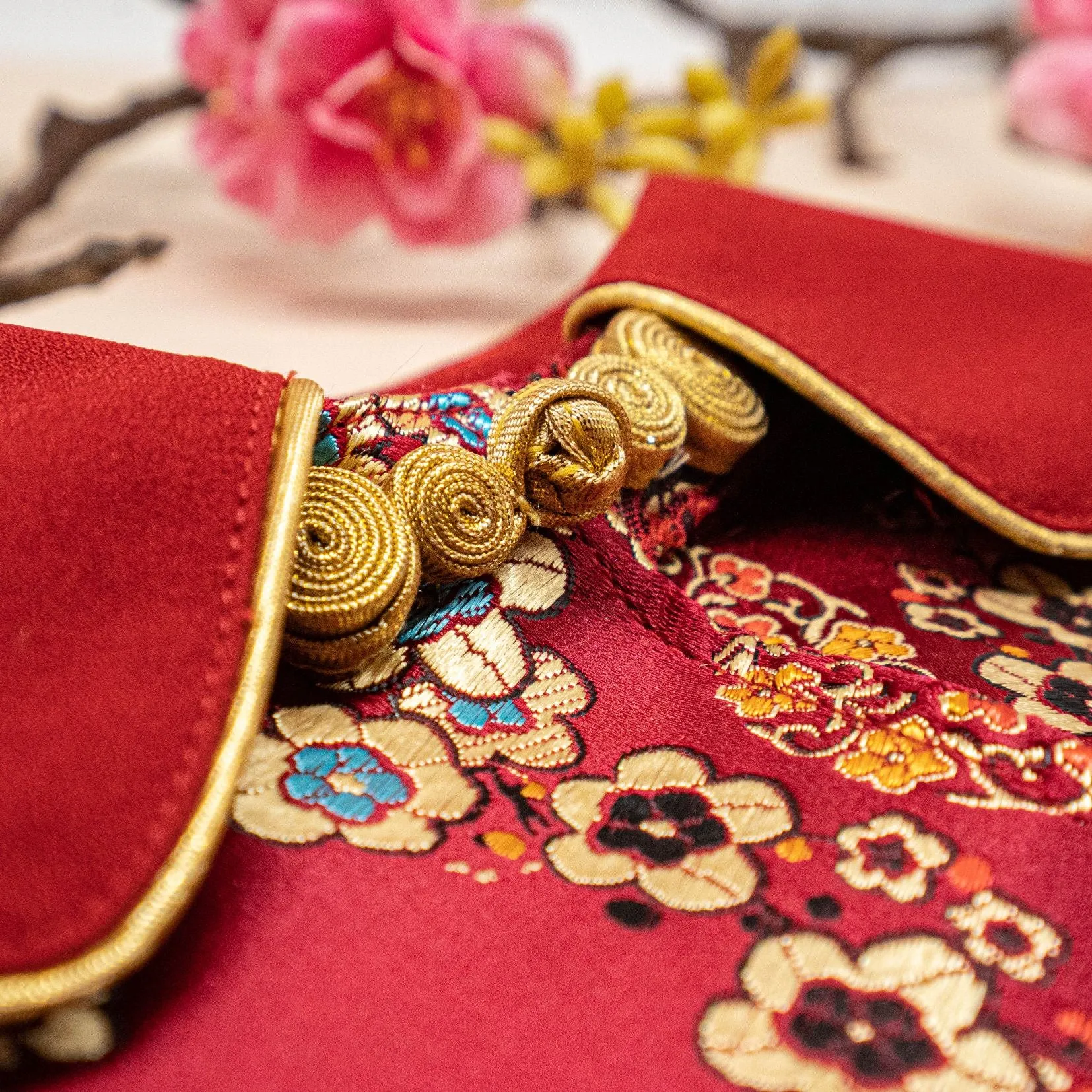 Spring Of Vitality in Garnet Gold Blossom CNY Cape