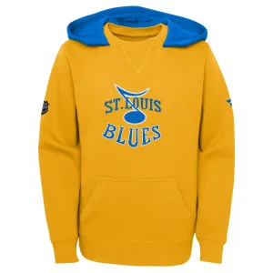 ST. LOUIS BLUES OUTERSTUFF REVERSE RETRO KIDS HOODIE - YELLOW BLUE