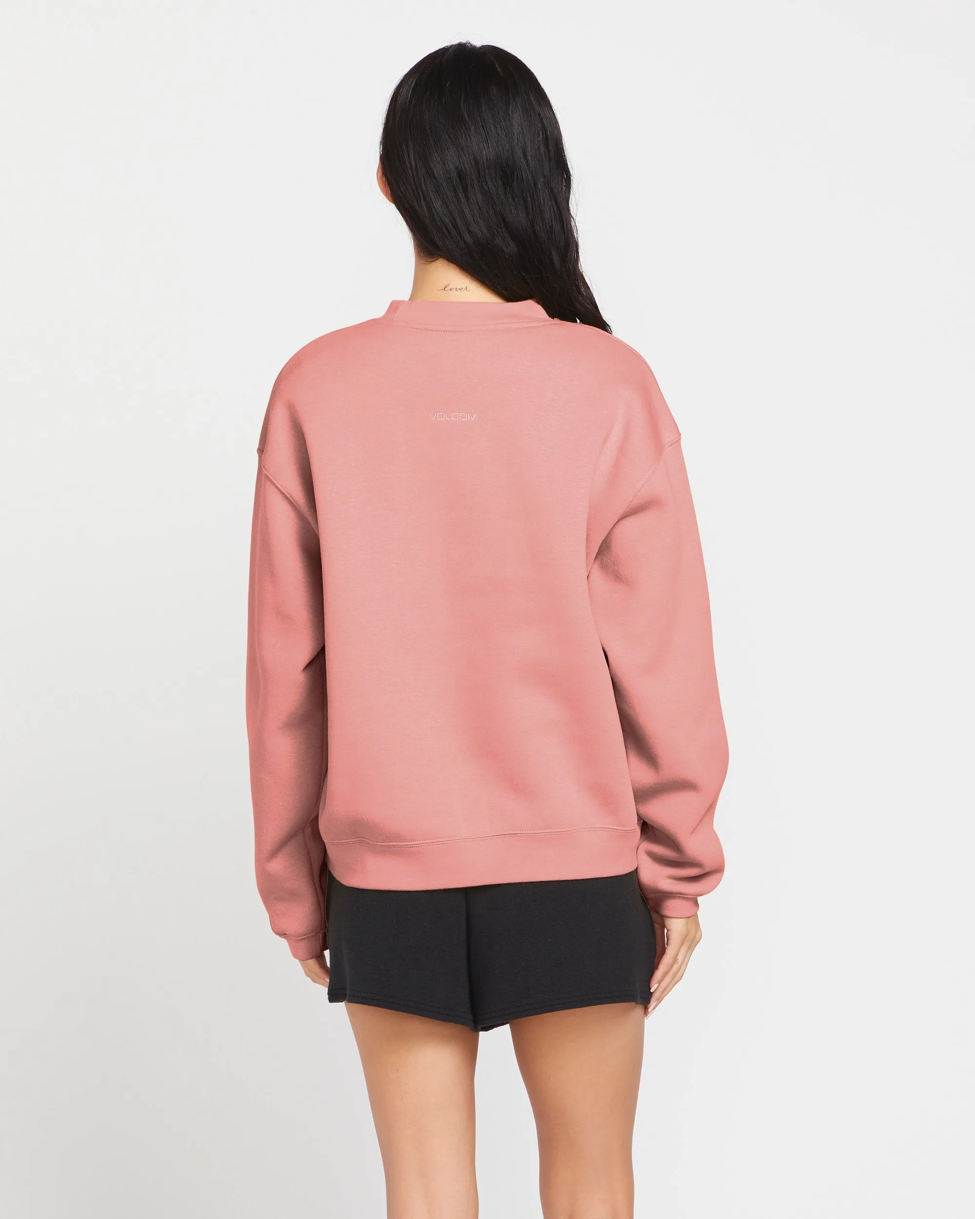 Stone Heart Up Crew Sweatshirt - Mauve Rose