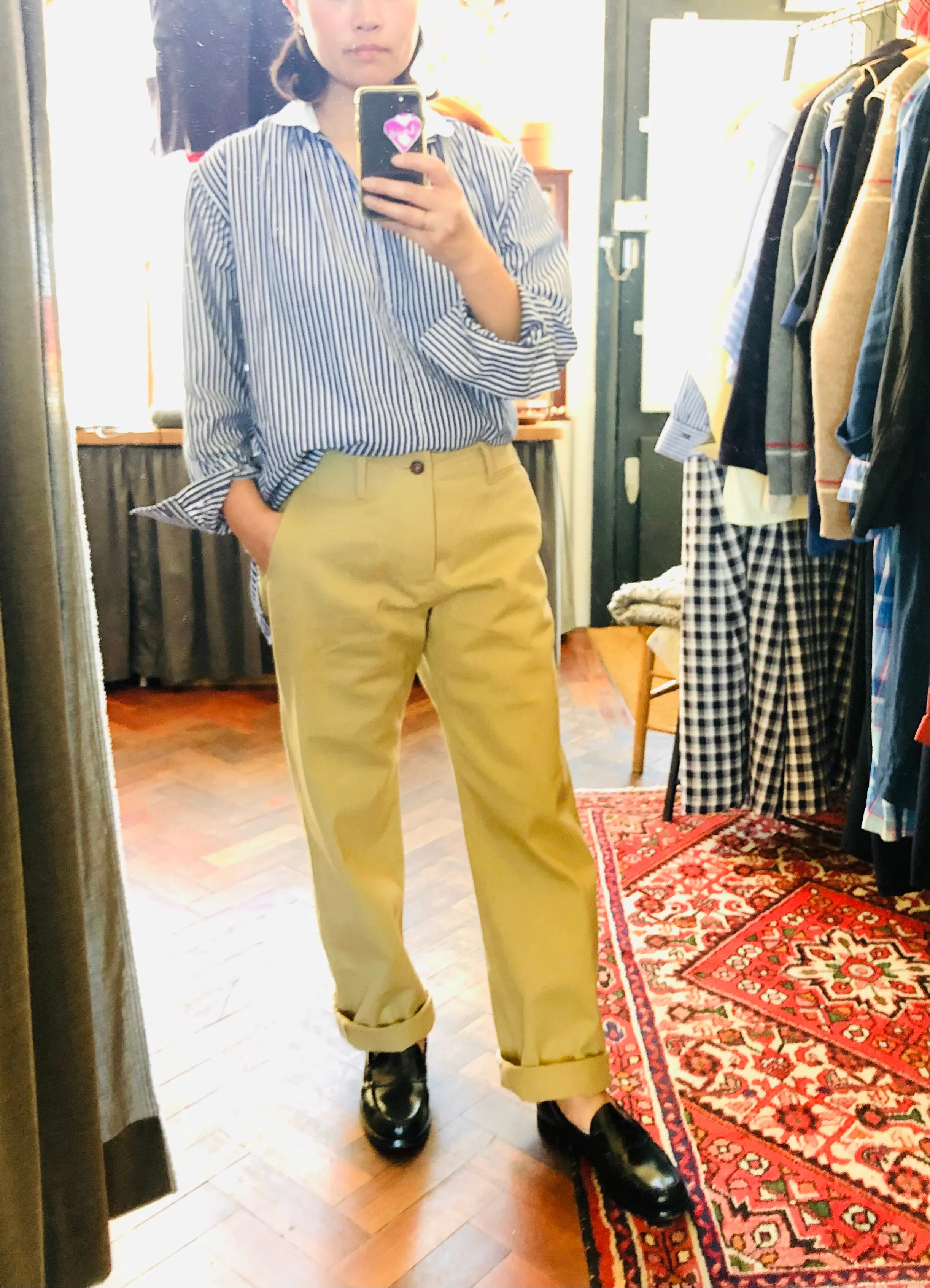 Straight-Leg Selvedge Chino Trouser / Beige