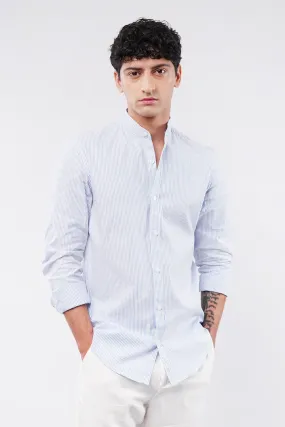 Striped Linen Shirt - Blue & White