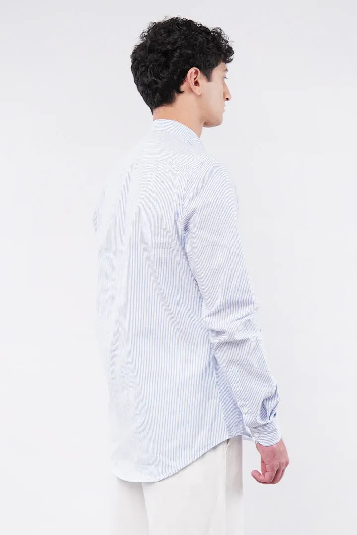 Striped Linen Shirt - Blue & White