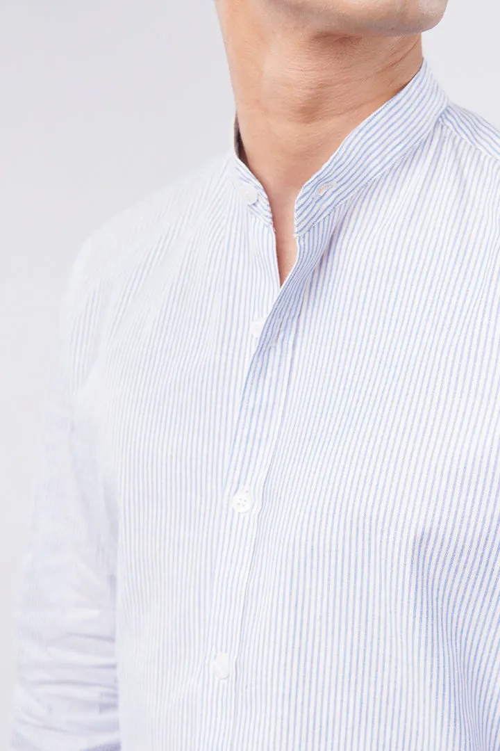 Striped Linen Shirt - Blue & White