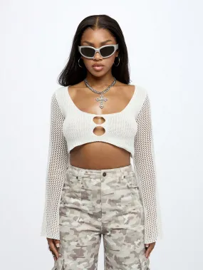 SUMWON WOMEN Super Cropped Scoop Neck Knitted Top