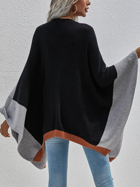 TEEK - Colorblock Knitted Cardigan Shawl