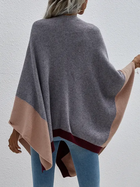 TEEK - Colorblock Knitted Cardigan Shawl