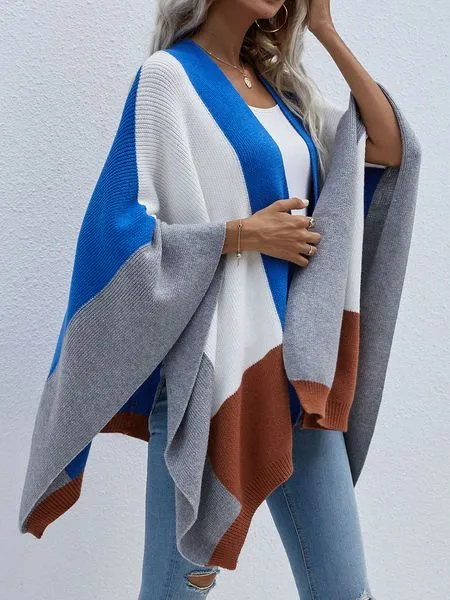 TEEK - Colorblock Knitted Cardigan Shawl