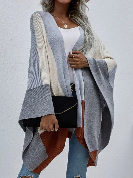 TEEK - Colorblock Knitted Cardigan Shawl