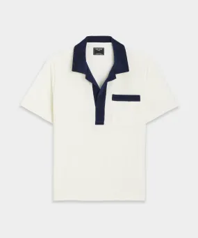 Terry Pocket Polo in Bisque