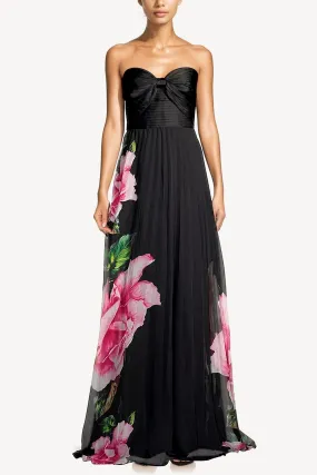 The Dasha Strapless Floral Printed Maxi Dress