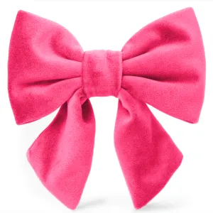 The Foggy Dog Lady Bow - Hot Pink Velvet