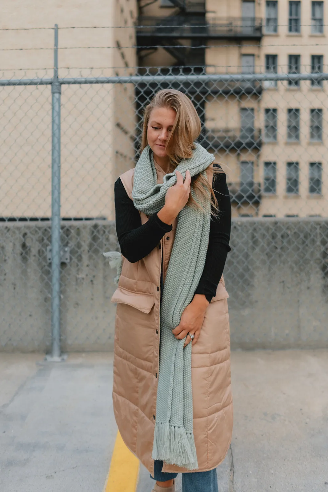 The Winslow Blanket Scarf - Dusty Sage