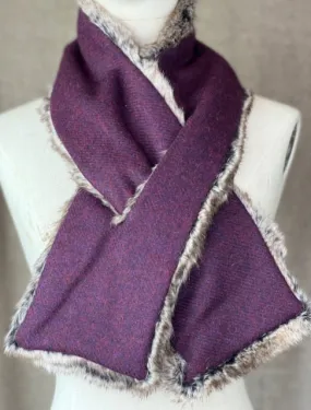 Tweed Scarf -  Damson Shetland Twill